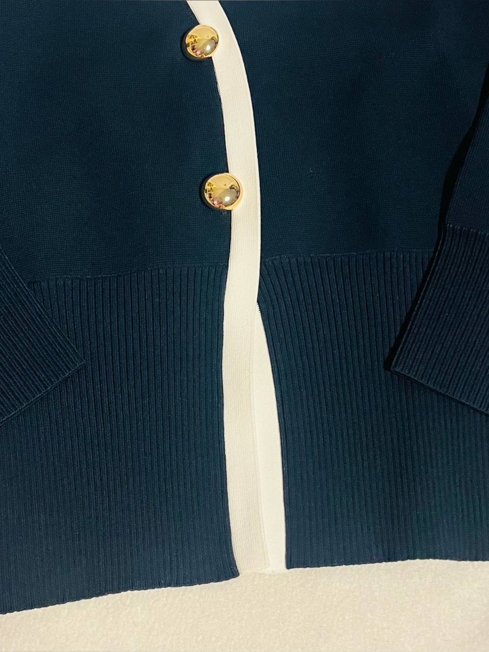 NWT Veronica Beard Navy and White V-Neck Button Cardigan S - Picture 8 of 15